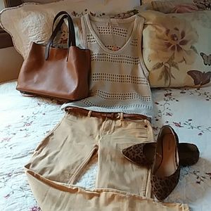 Philosophy khaki racerback top